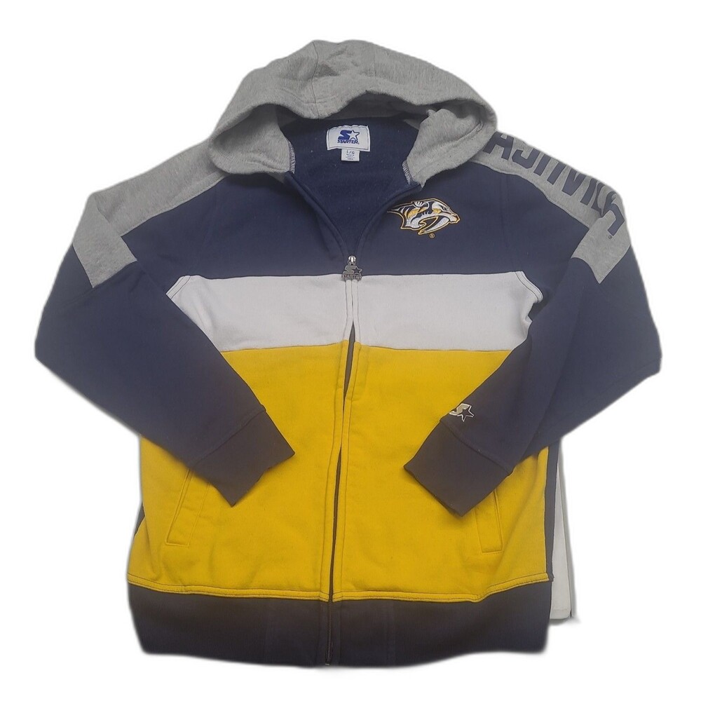 Vtg Starter Nashville Predators Full Zip Hoodie  Sweatshirt
